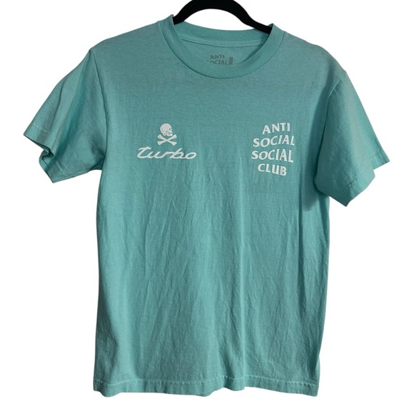Anti Social Social Club x Neighborhood 911 Turbo Tee ASSC T-Shirt Teal Sz S - Picture 1 of 5